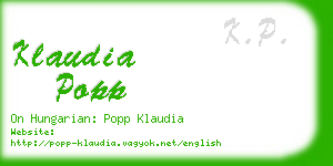 klaudia popp business card